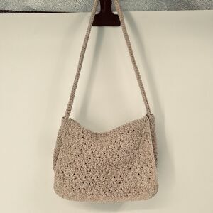 VTG Y2K Woven Crochet Shoulder Bag Purse Cottage Country Festival Boho Hippie